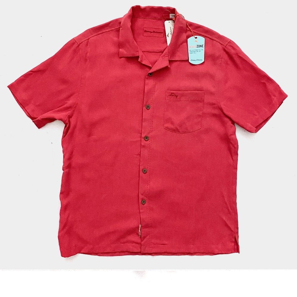 Tommy Bahama Nwt Royal Bermuda Red Flash Silk Blend T316746 Button Shirt Medium